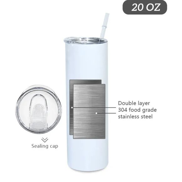 NEW - 2 Pack New York Giants 20 oz Skinny Tumblers - Picture 2 of 2